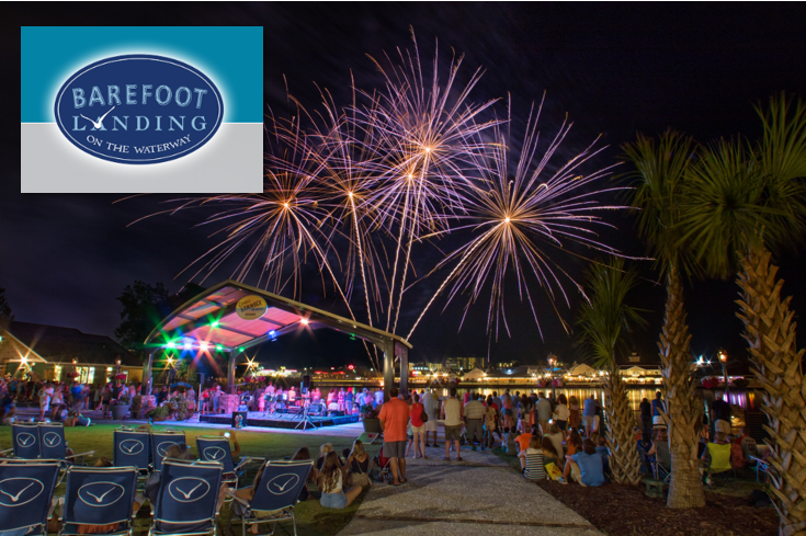 Fireworks at Barefoot Landing On The Waterway