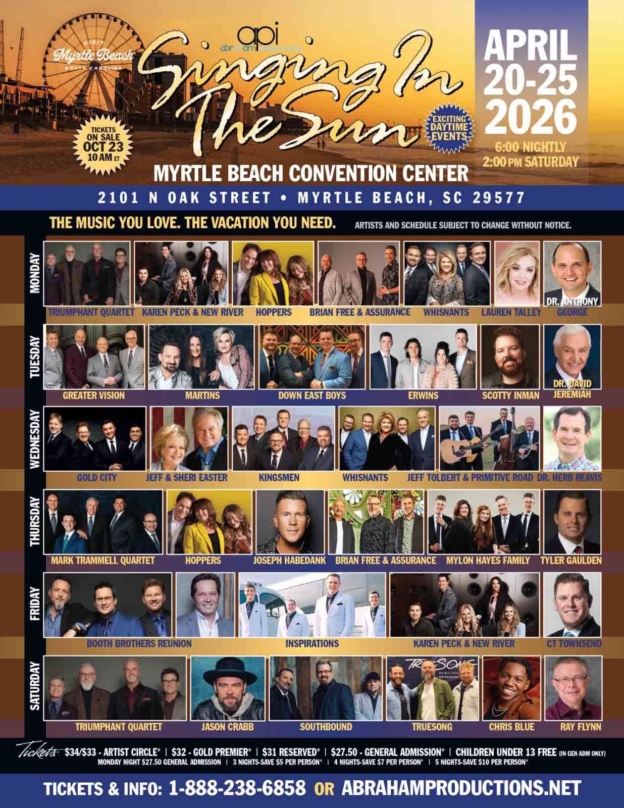 Singing in The Sun 2026 - April 20-25